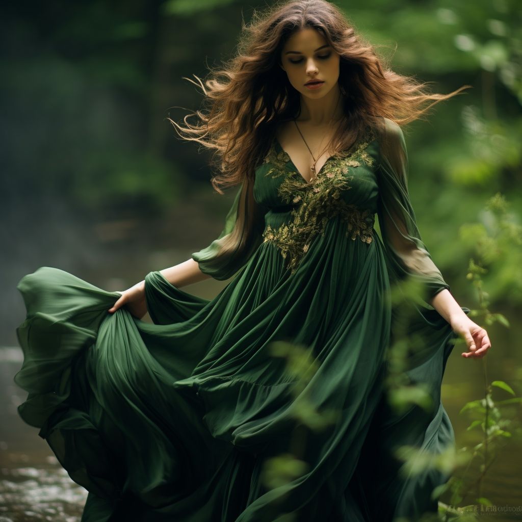 Фото Сонник длинное зеленое платье